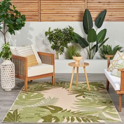 Palm Paradise Rectangle Rug Green