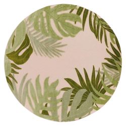 Palm Paradise Round Rug Green