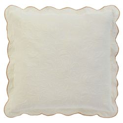Imperial European Pillow with Scalloped Sham Ivory
