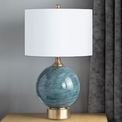 Downs Reverse Painted Table Lamp Teal