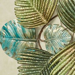 Tropical Leaf Collage Wall Art Green