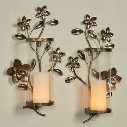 Callista Floral Wall Sconces Multi Metallic Set of Two