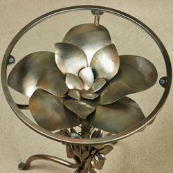 Callista Floral Accent Table Multi Metallic