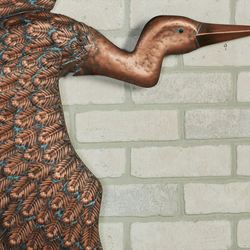 Heron Journey Wall Art Aged Bronze