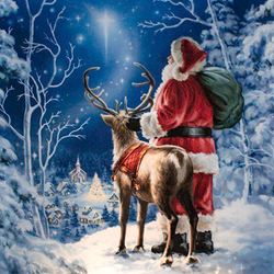 Starry Night Santa LED Tabletop Nightlight Blue