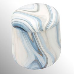 Waves Covered Jar Blue