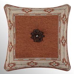 Jackson Lodge Embroidered Tufted Pillow Clay 18 Square