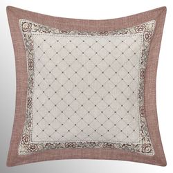Santa Rosa Embroidered Lattice Pillow Natural 18 Square