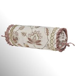 Santa Rosa Embroidered Neckroll Pillow Natural