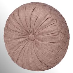 Santa Rosa Pleated Tufted Pillow Dusty Rose Round