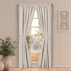 Santa Rosa Embroidered Wide Curtain Pair Natural