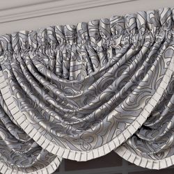 Bolero II Waterfall Valance Pewter 43 x 33