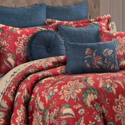 Enchanted Garden Floral Comforter Set Red