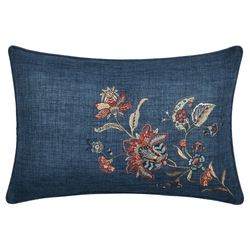 Enchanted Garden Floral Rectangle Pillow Indigo