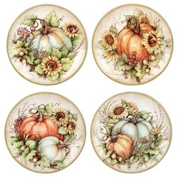 Autumn Breeze Dessert Plates Multi Earth Set of Four