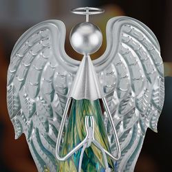 Murano Style LED Lighted Angel Figurine Blue