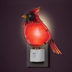 Cardinal Stained Glass Nightlight Red