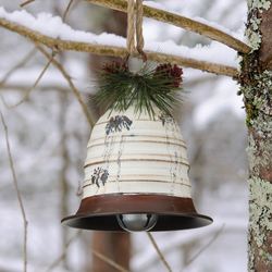 Beehive Bell Ornament Antique White