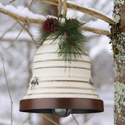 Holiday Bell Ornament Antique White