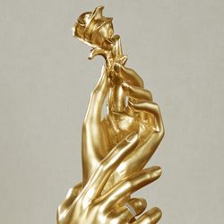 With This Rose Table Sculpture Champagne Gold