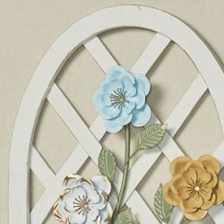 Arched Lattice Rose Wall Art White