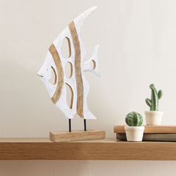 Vertical Angelfish Sculpture Cocoa