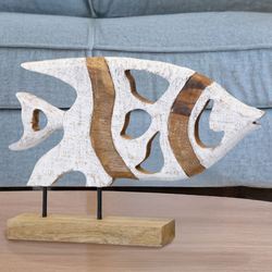 Horizontal Angelfish Sculpture Cocoa