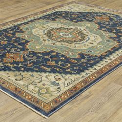 Vardell Rectangle Rug Blue