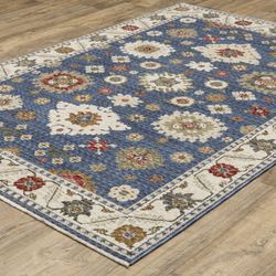 Balton Rectangle Rug Blue