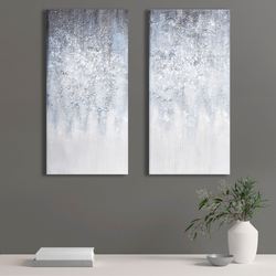 Winter Glaze Canvas Wall Art Multi Cool Set of Two