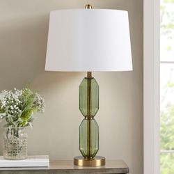 Zirconia Faceted Glass Table Lamp Sage