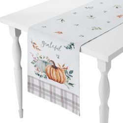 Grateful Patch Reversible Table Runner White 14 x 72