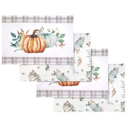 Grateful Patch Reversible Placemats White Set of Four