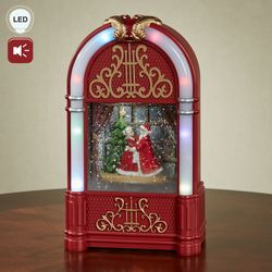 Mr and Mrs Claus LED Swirl Jukebox Red