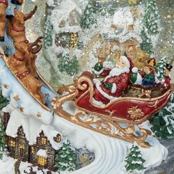 Santa Over Town Swirl Glitterdome Multi Warm