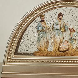 Heavenly Night LED Swirl Nativity Light Gold