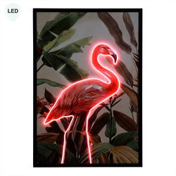 Flamingo LED Lighted Canvas Wall Art Pink