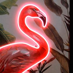 Flamingo LED Lighted Canvas Wall Art Pink