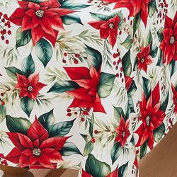 Poinsettia Oblong Tablecloth Red