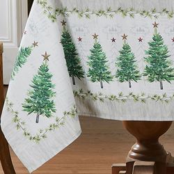Trees Oblong Tablecloth Green