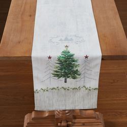 Trees Table Runner Green 14 x 72