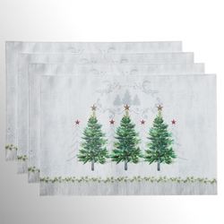 Trees Placemats Green Set of Four