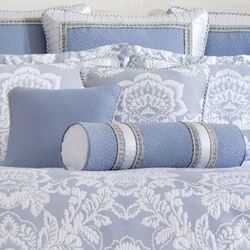 Floral Damask Comforter Set Celestial Blue