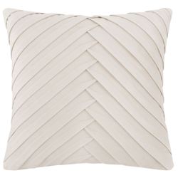 Audrey Pleated Tailored Pillow Ivory 20 Square