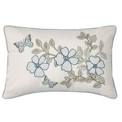 Evergreen II Embroidered Rectangle Pillow Blue