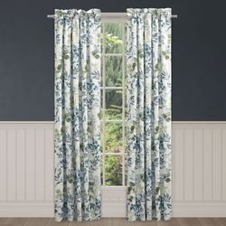 Evergreen II Tailored Curtain Pair Blue 82 x 84