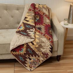 Sand Dune Quilted Throw Blanket Multi Warm 50 x 60