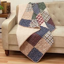 Rustic Paisley Patchwork Throw Blanket Multi Warm 50 x 60