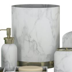 Misty Silver Wastebasket