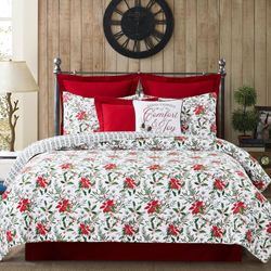 Silvia Poinsettia Mini Quilt Set Red